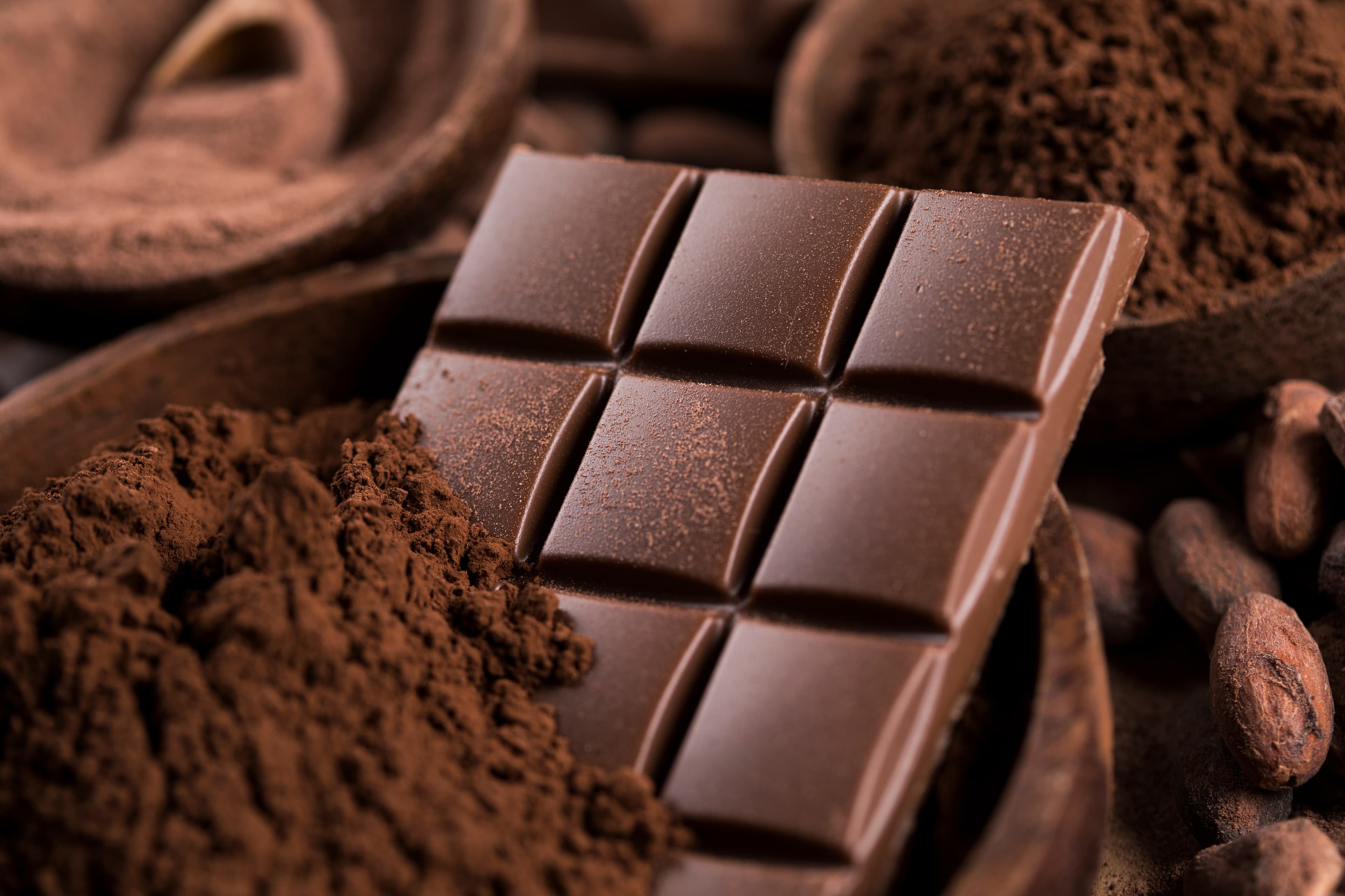 Stock image of chocolate bars.